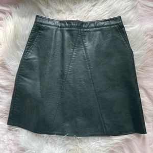 Zara green faux leather skirt